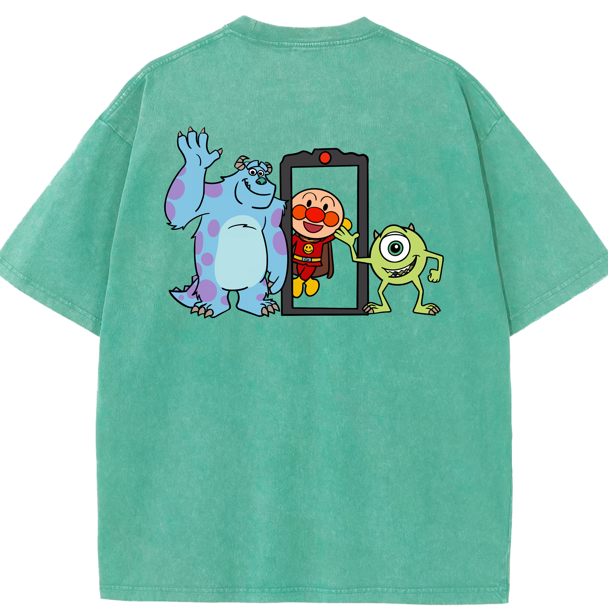 （画像用） アンパンマン Anpanman 綿100% ヴィンテージ風 半袖Tシャツ（背面プリント）
